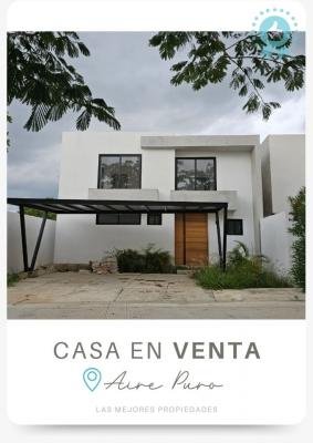Casa en venta en Aire Puro Residencial Merida con recamara en PB y doble altura 